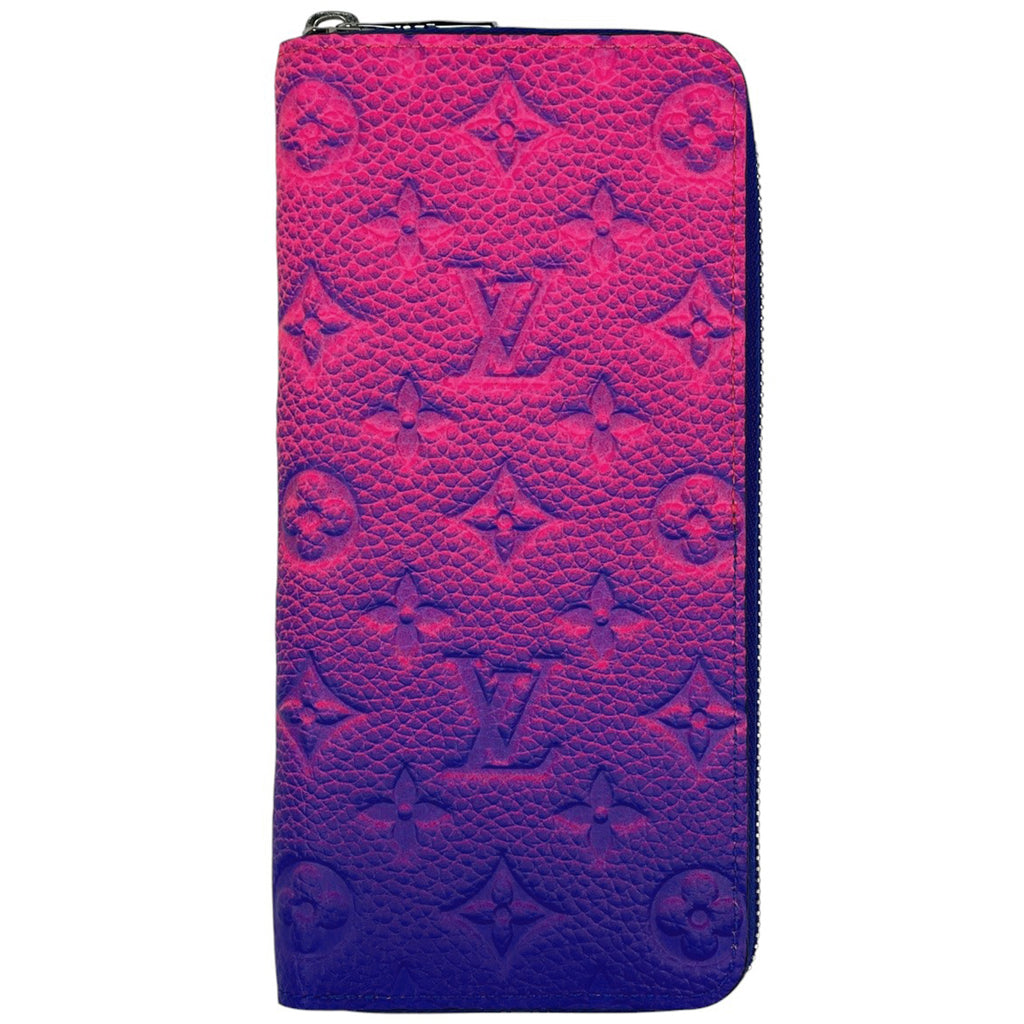 ルイ・ヴィトン ジッピーウォレット ヴェルティカルNM ネオンカラー グラデーション 長財布 レザー ピンク ブルー M81243 メンズ 【中古】brbag