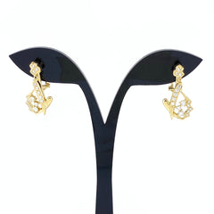 翁淳 JunOkina メレダイヤ デザインイヤリング YG イエローゴールド ピアス 2way イヤリング K18 ダイヤモンド レディース 【中古】brjwl