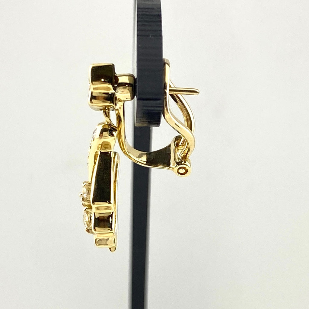 翁淳 JunOkina メレダイヤ デザインイヤリング YG イエローゴールド ピアス 2way イヤリング K18 ダイヤモンド レディース 【中古】brjwl