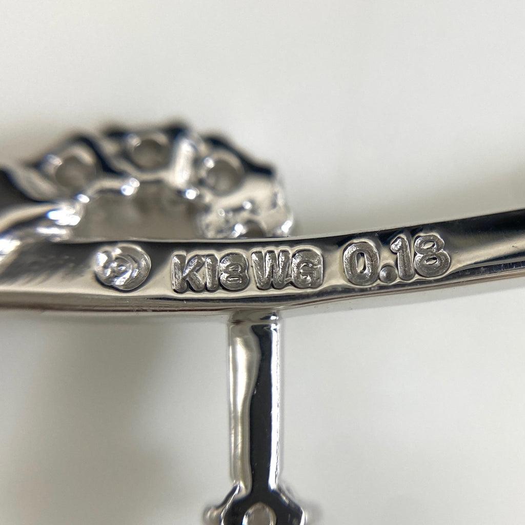 タサキ パール デザインネックレス WG ホワイトゴールド 真珠 ペンダント メレダイヤ ネックレス K18 WG パール レディース 【中古】brjwl