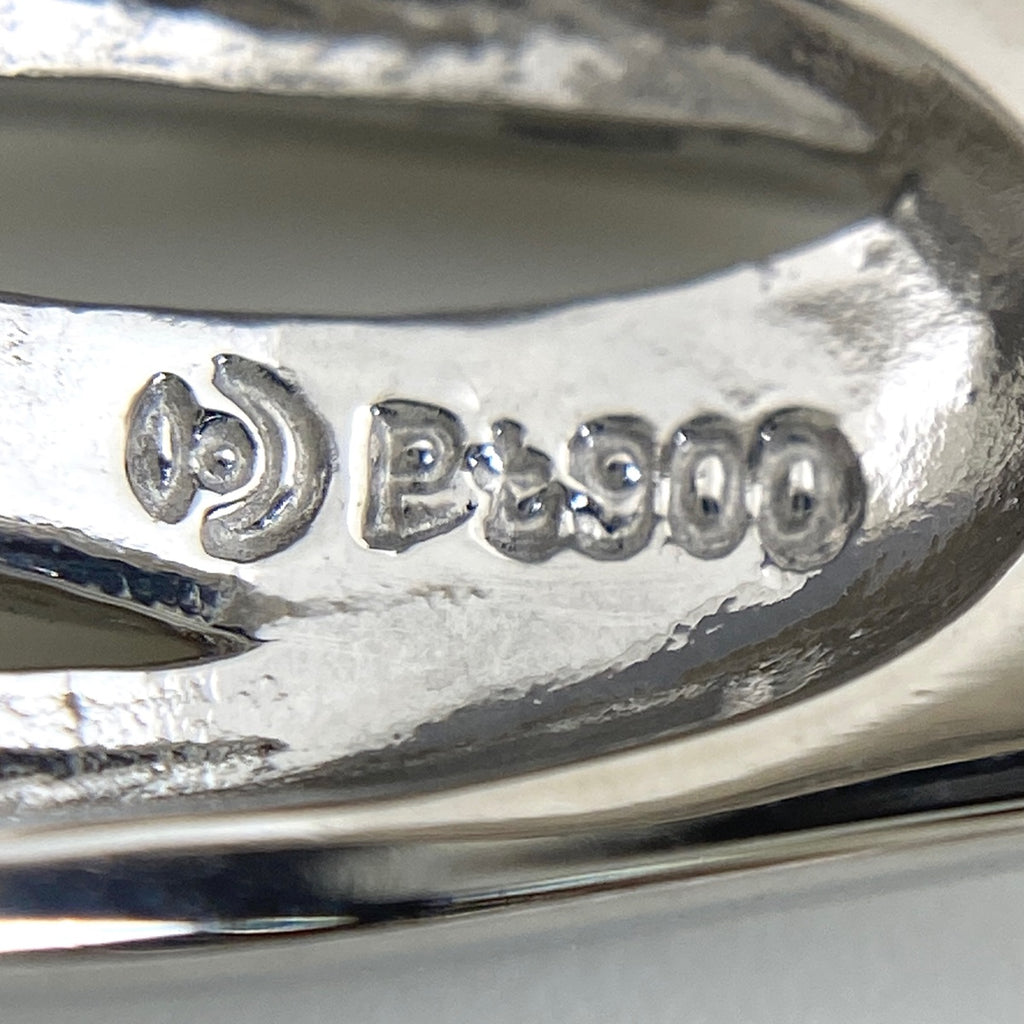 タサキ パール デザインリング プラチナ 指輪 メレダイヤ リング 9号 Pt900 パール ダイヤモンド レディース 【中古】brjwl