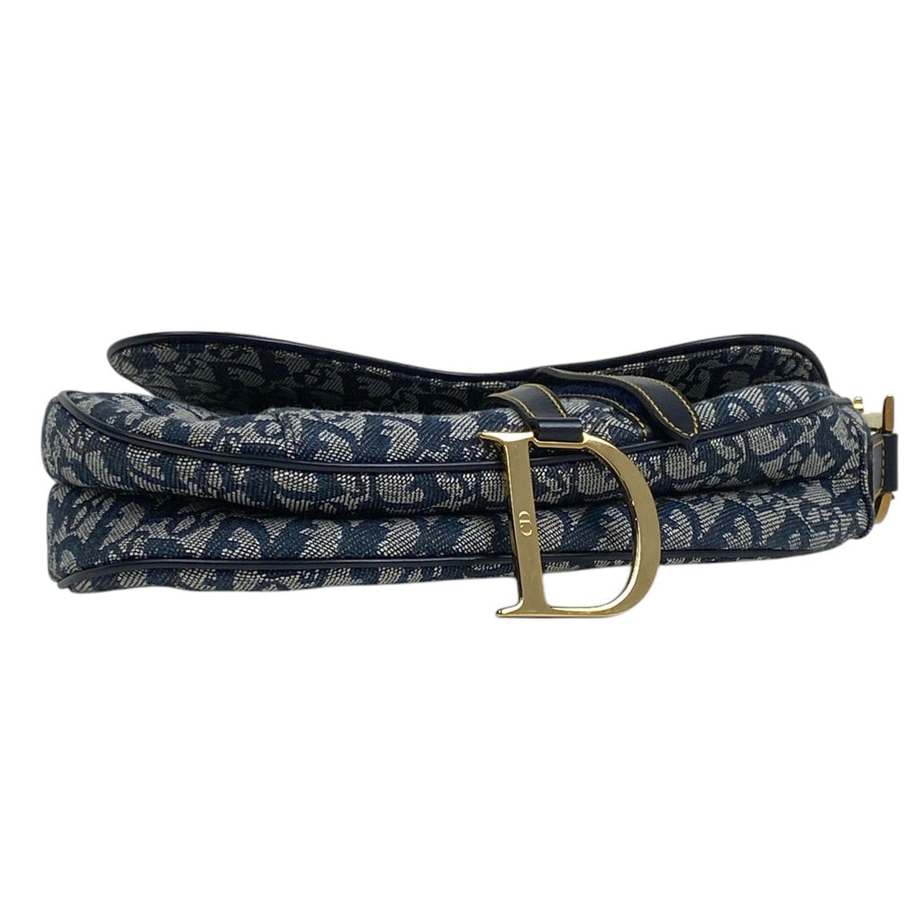 クリスチャンディオール トロッター柄 サドルバッグ ワンショルダー レディース 中古 brbag