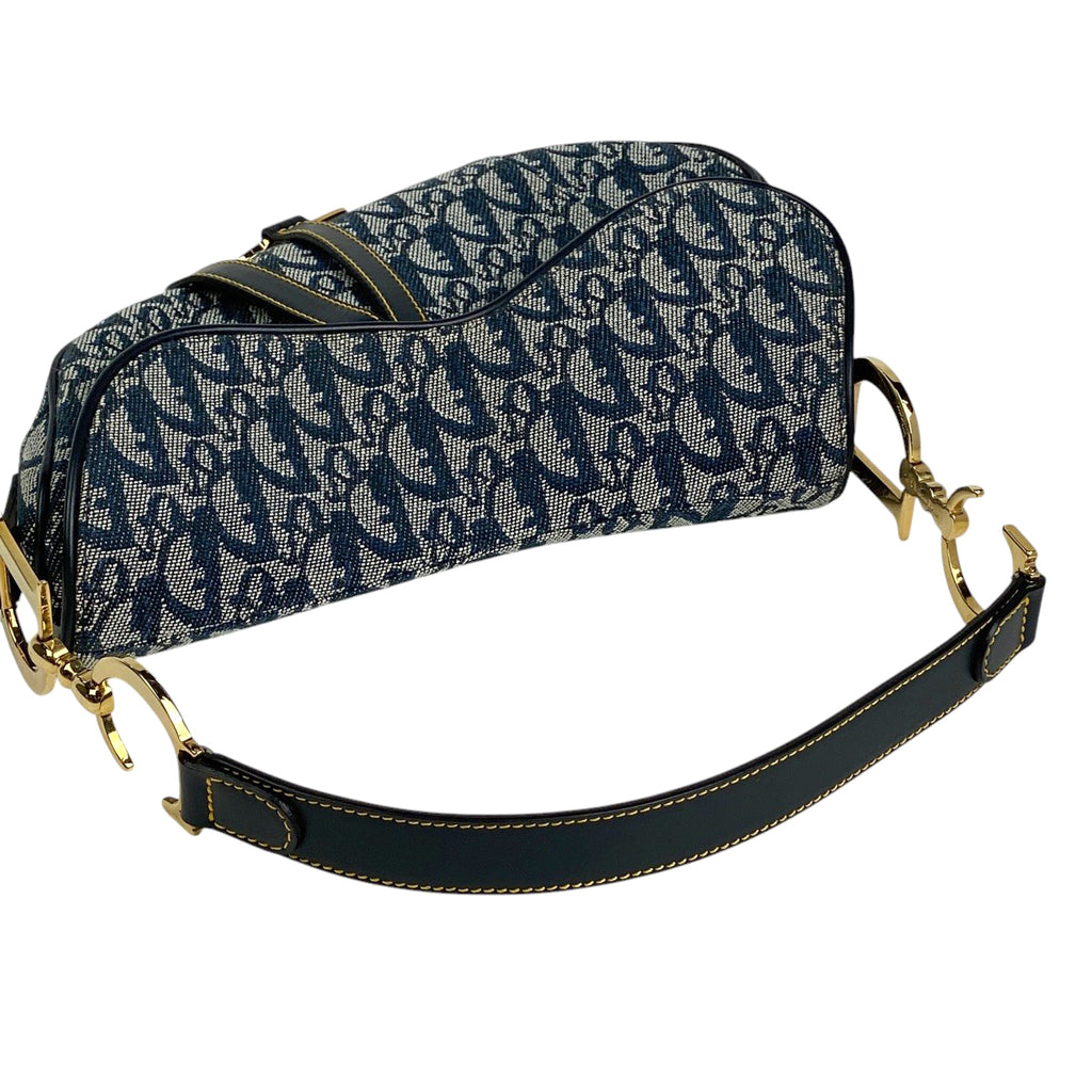 クリスチャンディオール トロッター柄 サドルバッグ ワンショルダー レディース 中古 brbag