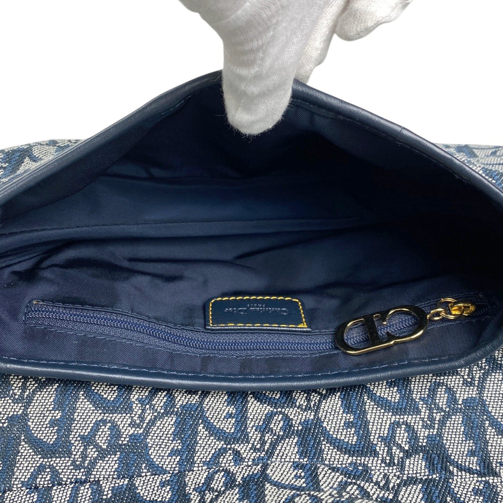 クリスチャンディオール トロッター柄 サドルバッグ ワンショルダー レディース 中古 brbag