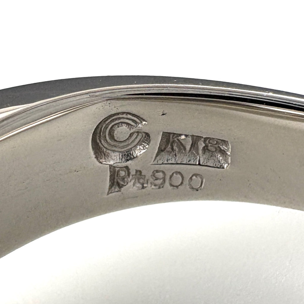 メレダイヤ デザインリング プラチナ YG イエローゴールド 指輪 リング 11号 Pt900 K18 ダイヤモンド レディース 【中古】nbjwl