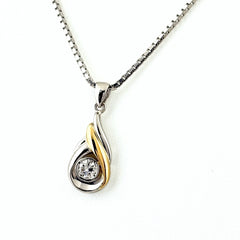 メレダイヤ デザインネックレス プラチナ YG イエローゴールド ペンダント ネックレス Pt900 Pt850 K18 レディース ノンブランドジュエリー 【中古】nbjwl