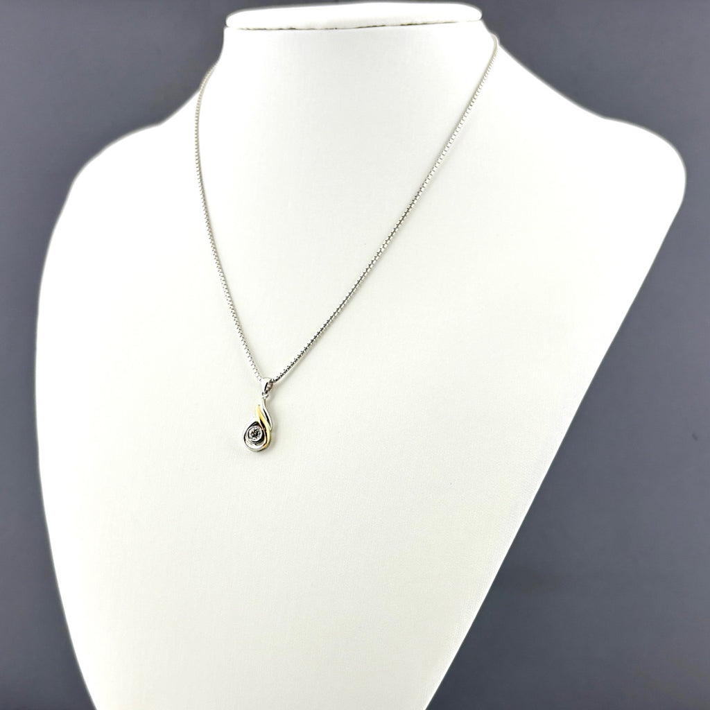 メレダイヤ デザインネックレス プラチナ YG イエローゴールド ペンダント ネックレス Pt900 Pt850 K18 レディース ノンブランドジュエリー 【中古】nbjwl