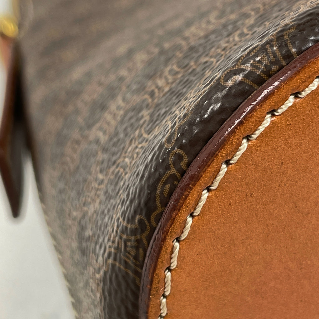 セリーヌ マカダム柄 ハンドバッグ 2WAY ショルダーバッグ ハンドバッグ レザー ブラウン レディース 【中古】brbag