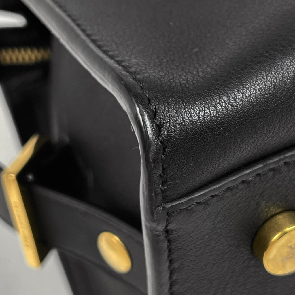 サンローラン ロゴ ハンドバッグ 2WAY ショルダーバッグ ハンドバッグ レザー ブラック レディース 【中古】brbag