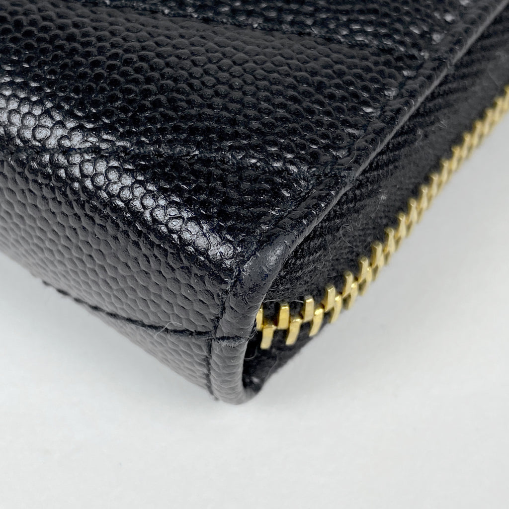 サンローラン モノグラム サンローラン フルジップウォレット ロゴ ラウンドファスナー 長財布 レザー ブラック 358094 レディース 【中古】brbag