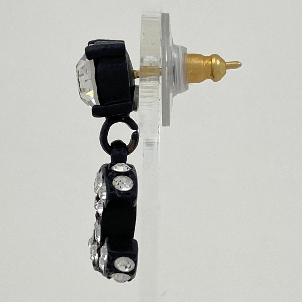 シャネル ココマーク ラインストーン ピアス スイング ピアス メタル ブラック レディース 【中古】bracc