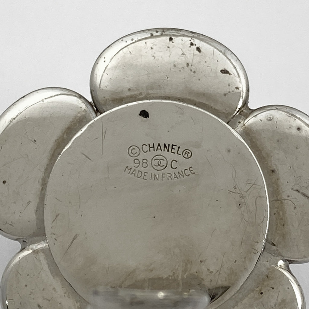 シャネル デザイン イヤリング フラワー イヤリング シルバーメッキ シルバー ホワイト レディース 【中古】bracc