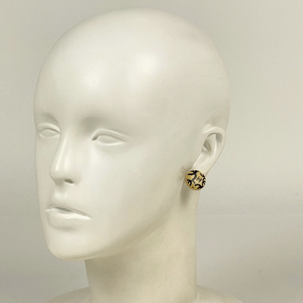 シャネル ココマーク ラウンド イヤリング 丸型 ピアス GP ゴールド レディース 【中古】bracc