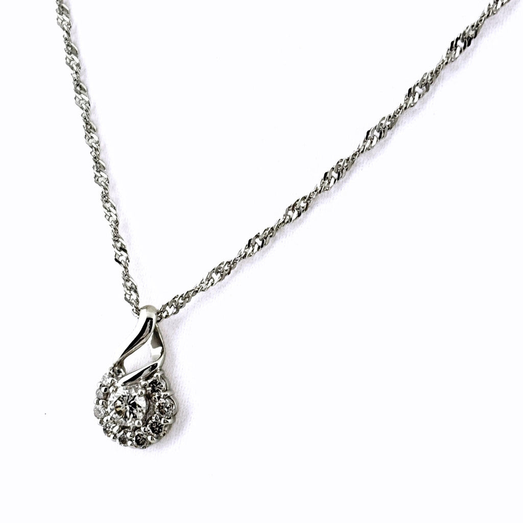 約38cm メレダイヤ ネックレス プラチナ ペンダント Pt900 Pt850 ダイヤモンド レディース 【中古】nbjwl