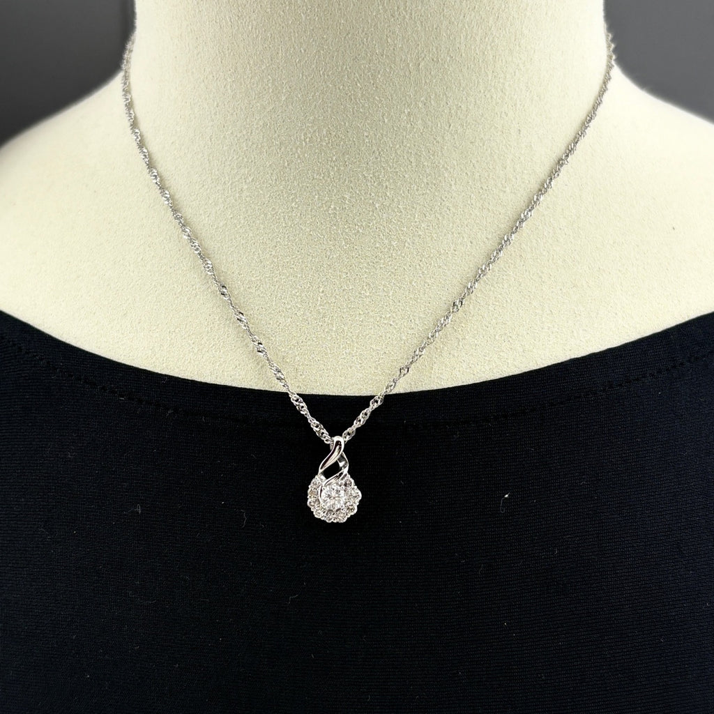 約38cm メレダイヤ ネックレス プラチナ ペンダント Pt900 Pt850 ダイヤモンド レディース 【中古】nbjwl