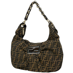 フェンディ ズッカ柄 チェーン ショルダーバッグ ワンショルダー ハンドバッグ ショルダーバッグ キャンバス ブラウン レディース 【中古】brbag