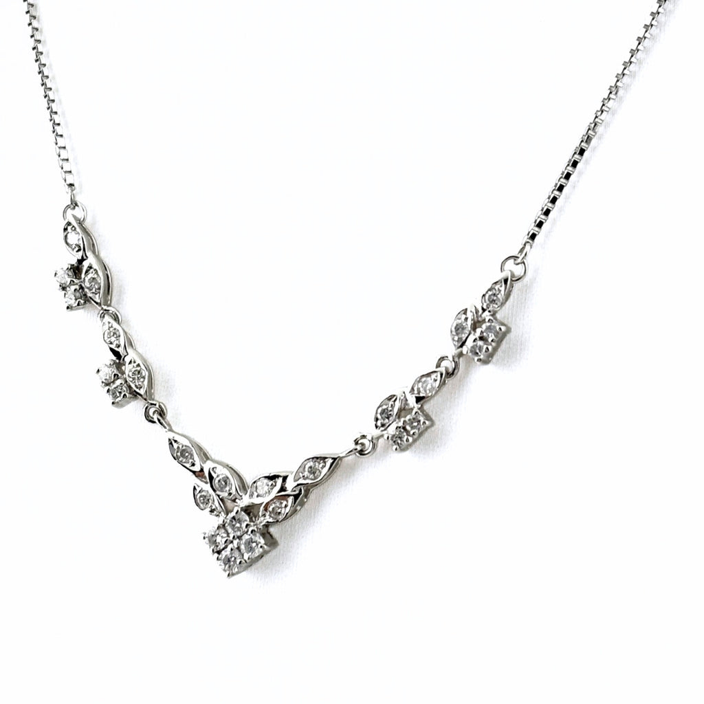 メレダイヤ デザインネックレス プラチナ ペンダント ネックレス Pt850 ダイヤモンド レディース 【中古】nbjwl