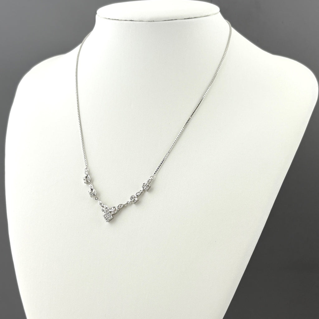 メレダイヤ デザインネックレス プラチナ ペンダント ネックレス Pt850 ダイヤモンド レディース 【中古】nbjwl