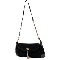 グッチ ロゴ ショルダーバッグ ワンショルダー ショルダーバッグ スエード ブラック 0014113 レディース ブランドバッグ・小物 【中古】brbag