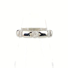 スリーカラー デザインリング プラチナ YG イエローゴールド 指輪 リング 8.5号 Pt900 K18 ダイヤモンド レディース 【中古】nbjwl