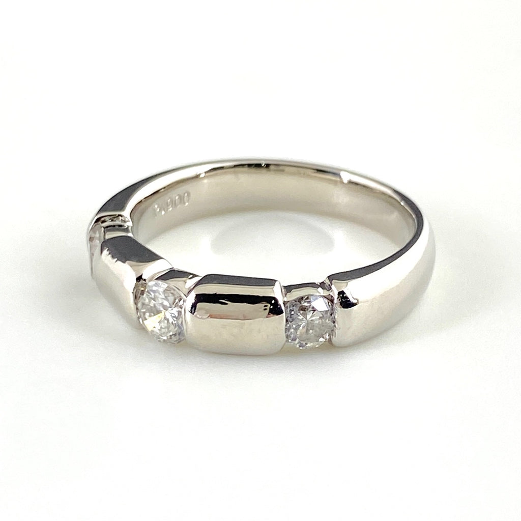 スリーカラー デザインリング プラチナ YG イエローゴールド 指輪 リング 8.5号 Pt900 K18 ダイヤモンド レディース 【中古】nbjwl