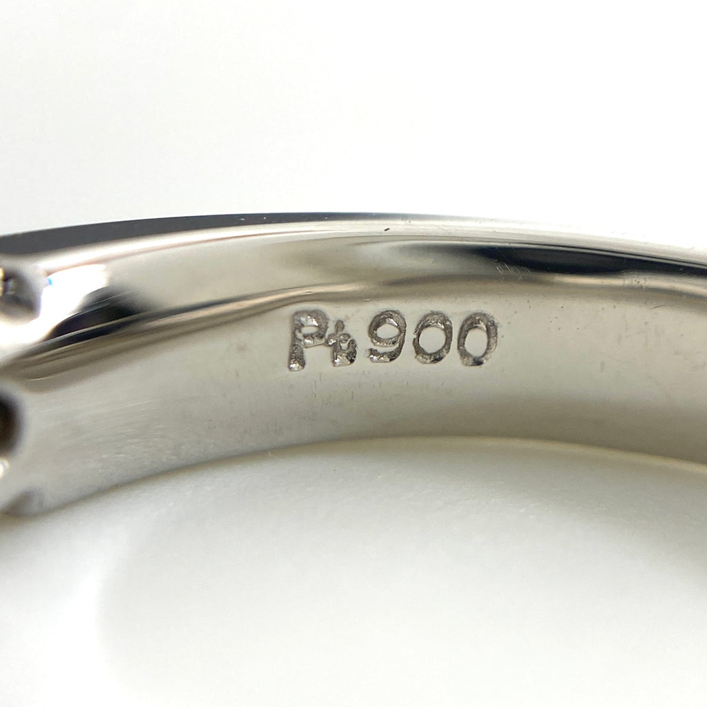 スリーカラー デザインリング プラチナ YG イエローゴールド 指輪 リング 8.5号 Pt900 K18 ダイヤモンド レディース 【中古】nbjwl