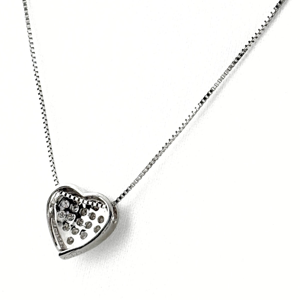 メレダイヤ デザインネックレス WG ホワイトゴールド ペンダント ネックレス K18 WG ダイヤモンド レディース 【中古】nbjwl