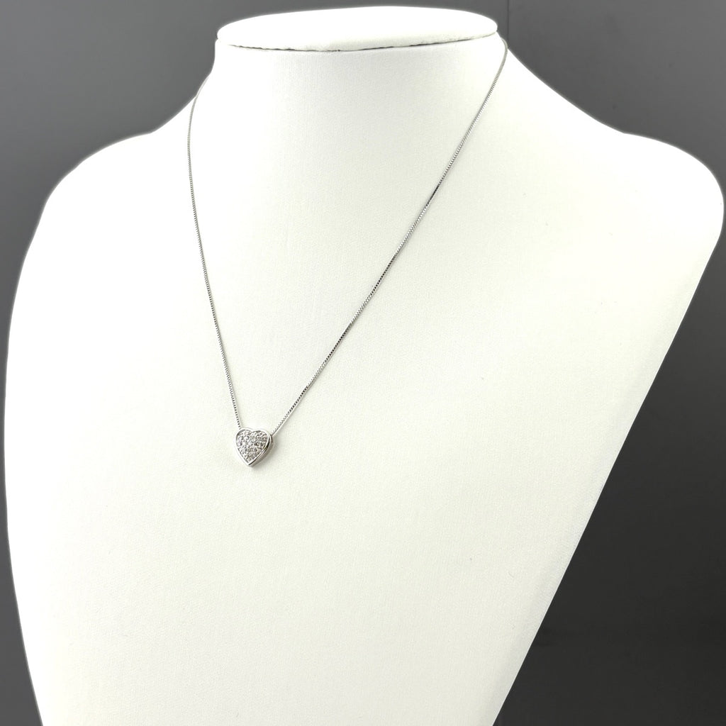 メレダイヤ デザインネックレス WG ホワイトゴールド ペンダント ネックレス K18 WG ダイヤモンド レディース 【中古】nbjwl