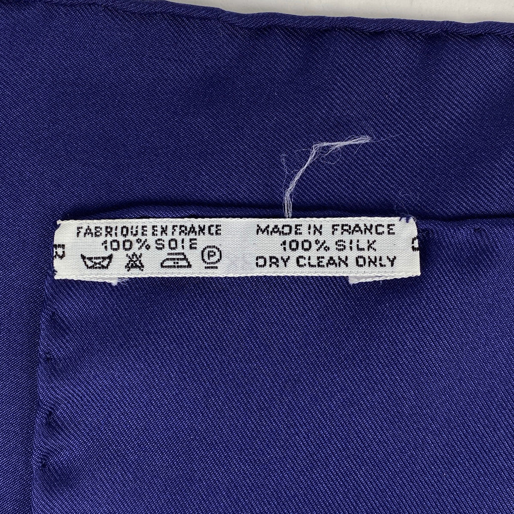 エルメス カレ 90 ART des STEPPES ステップ美術 スカーフ シルク ネイビー マルチカラー レディース 【中古】brbag