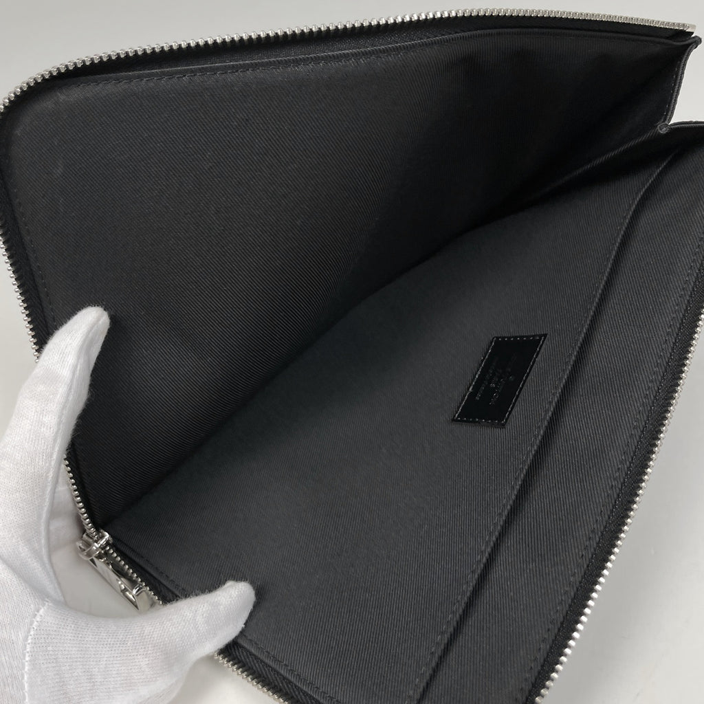 ルイ・ヴィトン ポシェット ジュールPM セカンドバッグ ポーチ L字ファスナー クラッチバッグ ダミエグラフィット ノワール(ブラック) N41502 メンズ 【中古】brbag