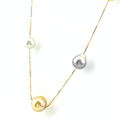 タサキ パール デザインネックレス YG イエローゴールド ペンダント 真珠 ネックレス 750 パール レディース 【中古】brjwl