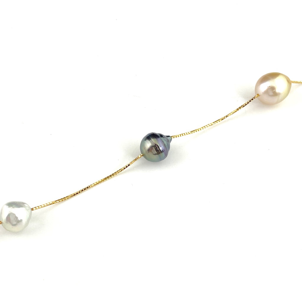 タサキ パール デザインネックレス YG イエローゴールド ペンダント 真珠 ネックレス 750 パール レディース 【中古】brjwl