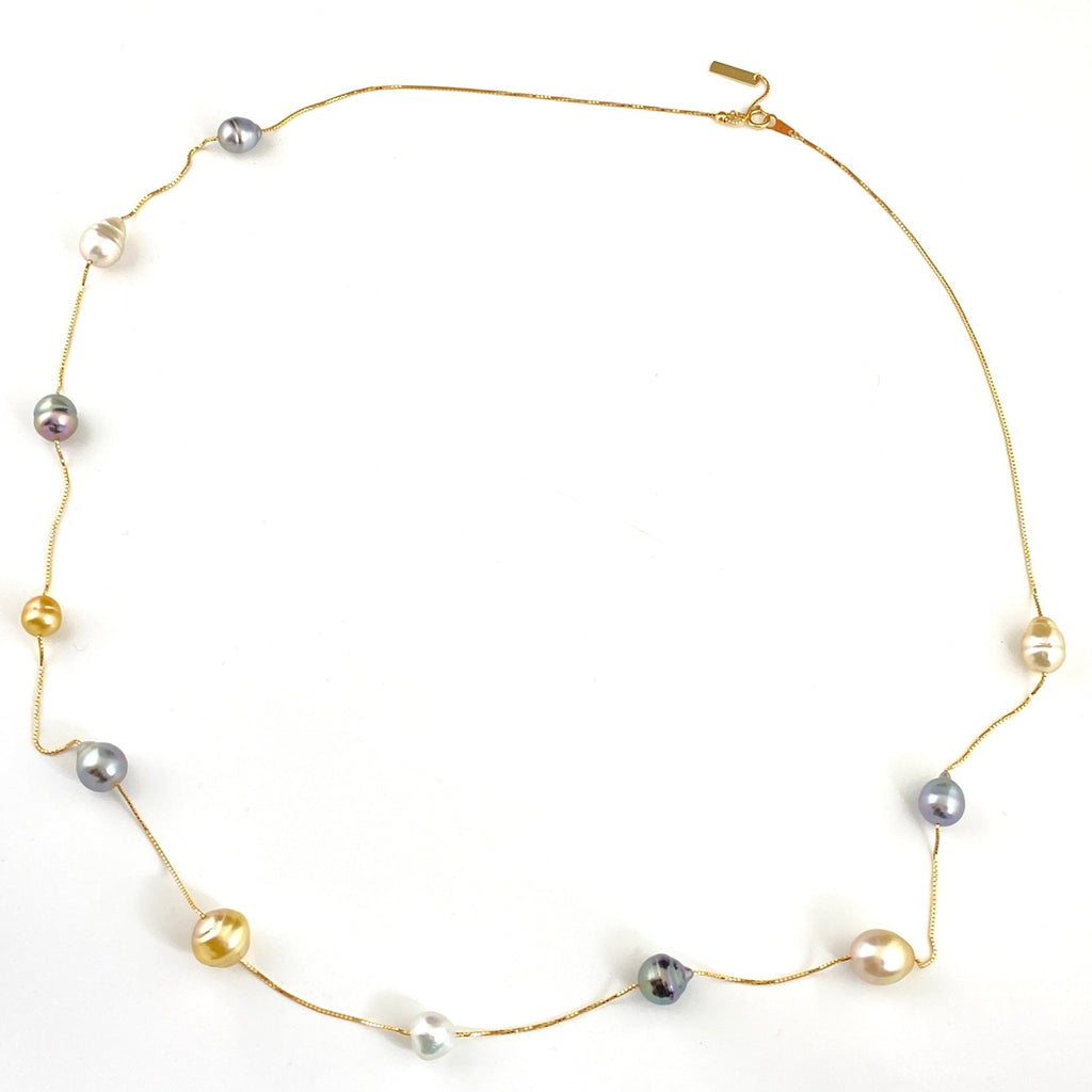 タサキ パール デザインネックレス YG イエローゴールド ペンダント 真珠 ネックレス 750 パール レディース 【中古】brjwl