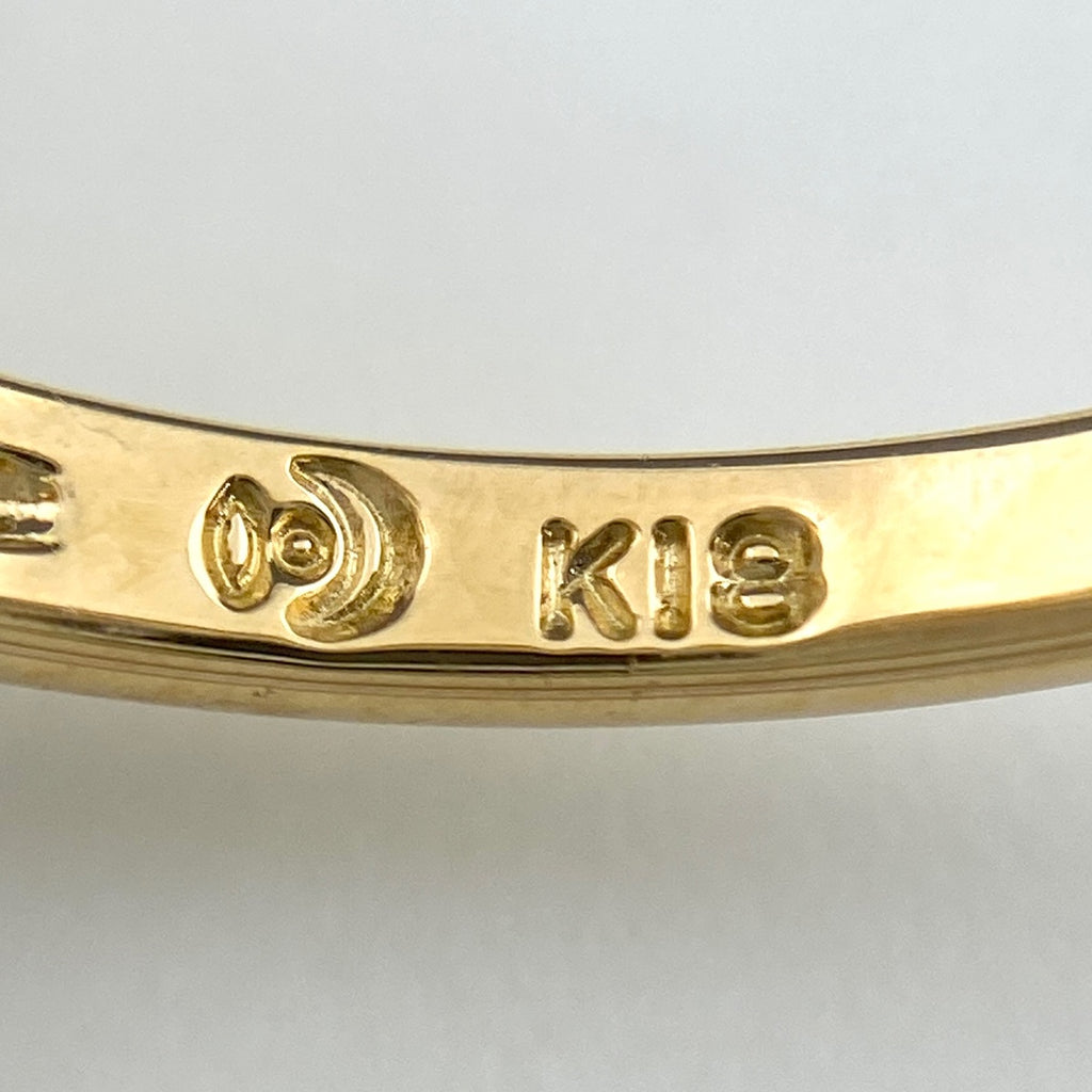 タサキ パール デザインリング YG イエローゴールド 指輪 メレダイヤ 真珠 リング 12号 K18 パール ダイヤモンド レディース 【中古】brjwl