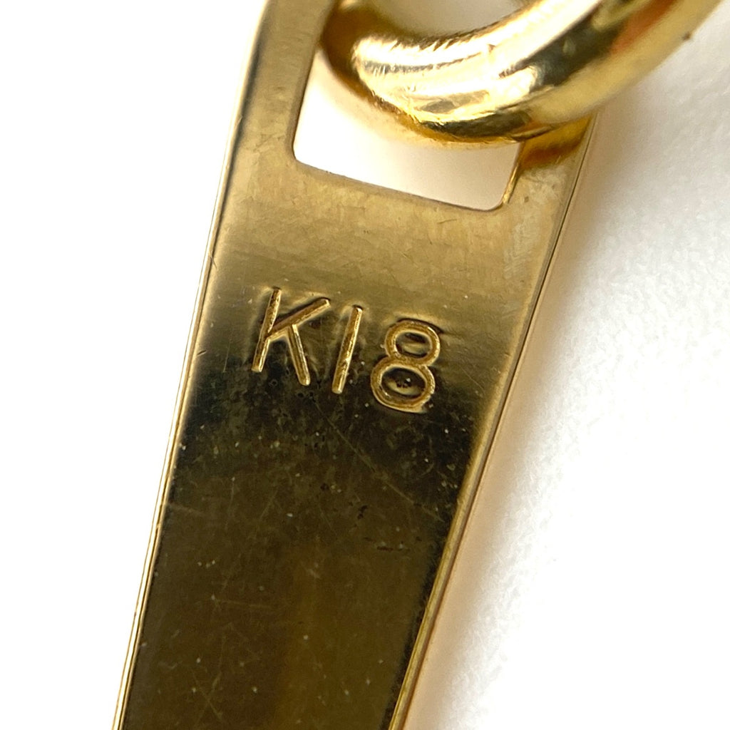 タサキ パール デザインネックレス YG イエローゴールド ペンダント 真珠 メレダイヤ ネックレス K18 パール ダイヤモンド レディース 【中古】brjwl