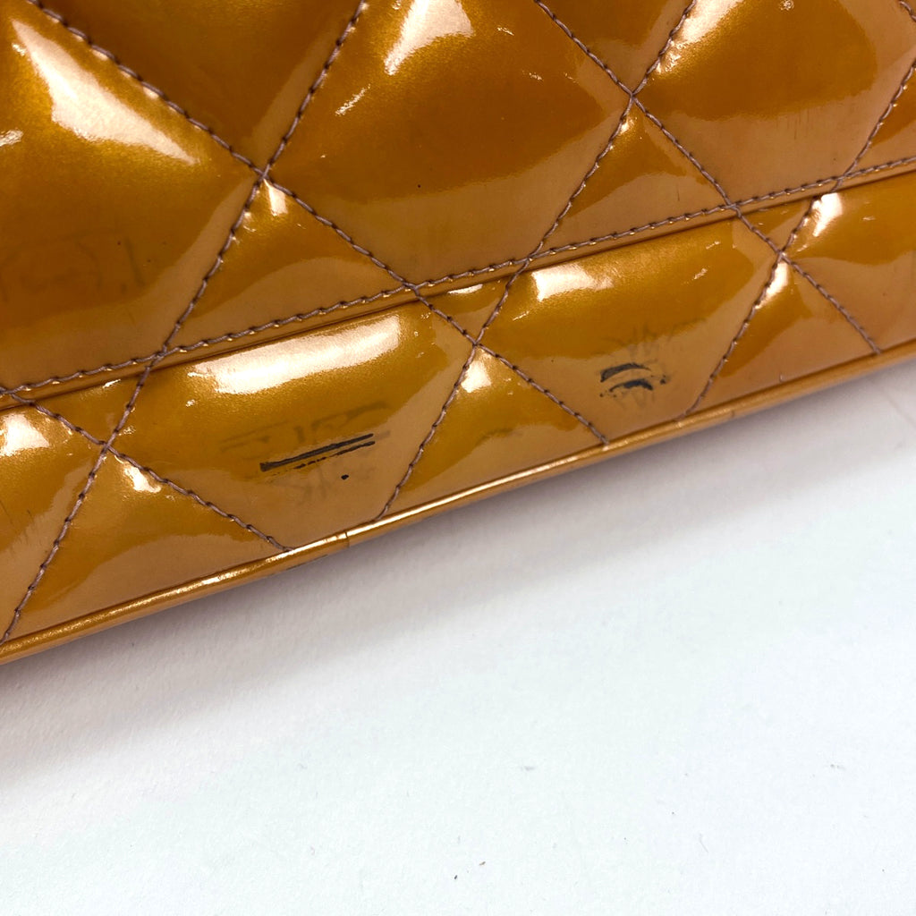 シャネル 復刻トート ハンドバッグ ココマーク エナメル トートバッグ レザー オレンジ A01804 レディース 【中古】brbag