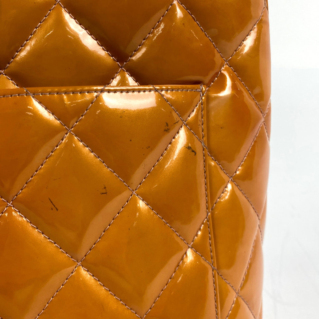 シャネル 復刻トート ハンドバッグ ココマーク エナメル トートバッグ レザー オレンジ A01804 レディース 【中古】brbag