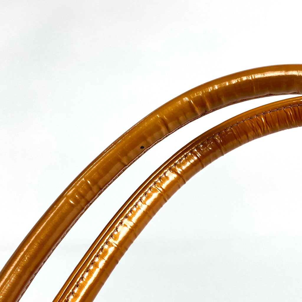 シャネル 復刻トート ハンドバッグ ココマーク エナメル トートバッグ レザー オレンジ A01804 レディース 【中古】brbag