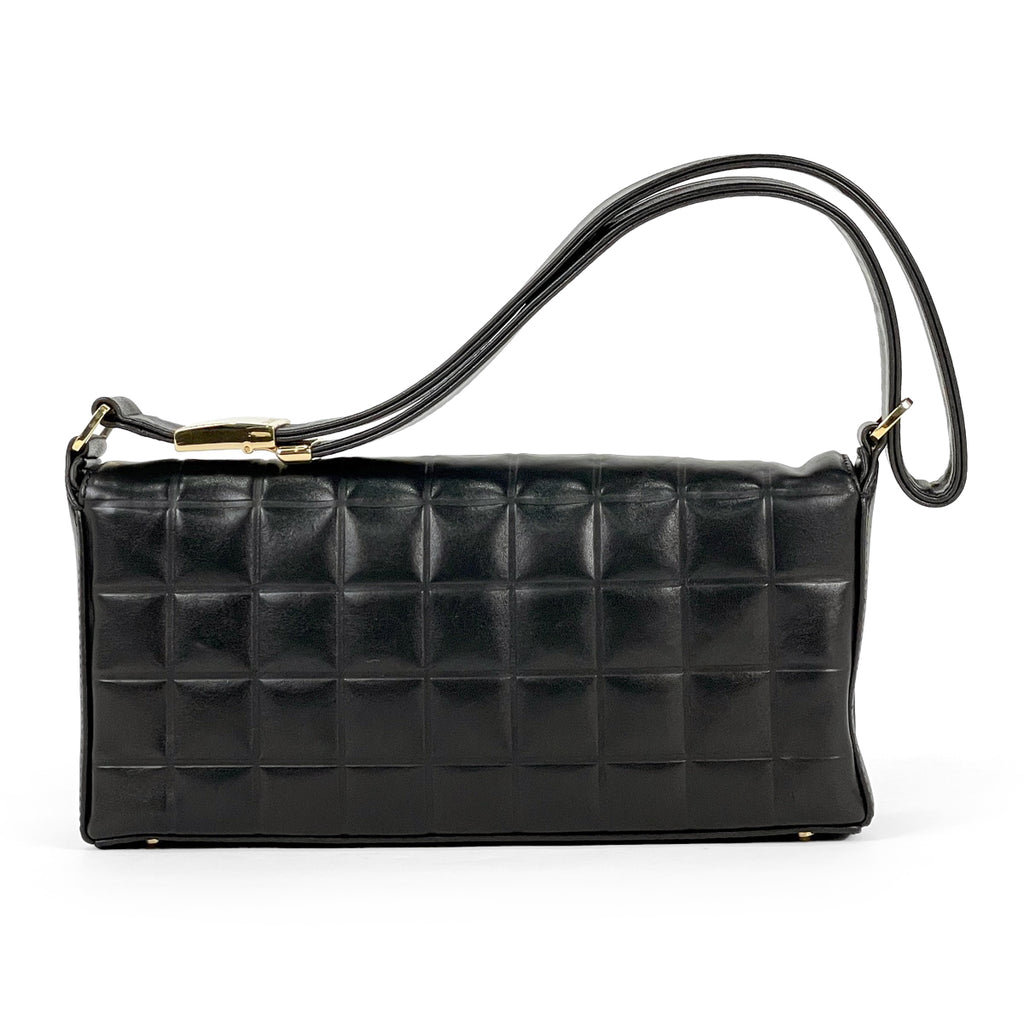 シャネル チョコバー ショルダーバッグ ココマーク ハンドバッグ ショルダーバッグ レザー ブラック レディース 【中古】brbag