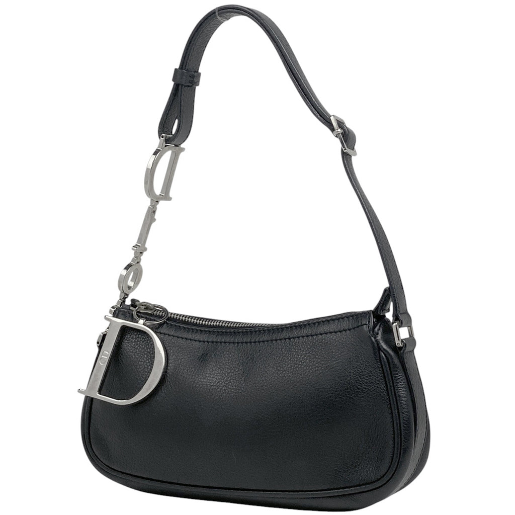 クリスチャンディオール ロゴ ハンドバッグ ショルダーバッグ ハンドバッグ レザー ブラック レディース 【中古】brbag