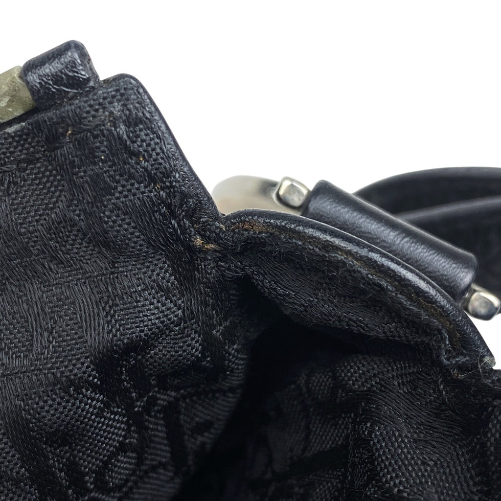 クリスチャンディオール ロゴ ハンドバッグ ショルダーバッグ ハンドバッグ レザー ブラック レディース 【中古】brbag