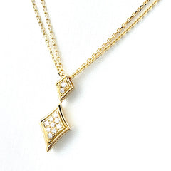 ポーラ メレダイヤ デザインネックレス YG イエローゴールド ペンダント 2連 ネックレス 750 ダイヤモンド レディース 【中古】brjwl