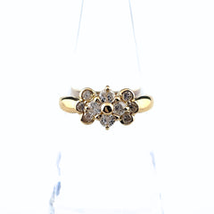 メレダイヤ デザインリング YG イエローゴールド 指輪 リング 11号 K18 ダイヤモンド レディース ノンブランドジュエリー 【中古】nbjwl