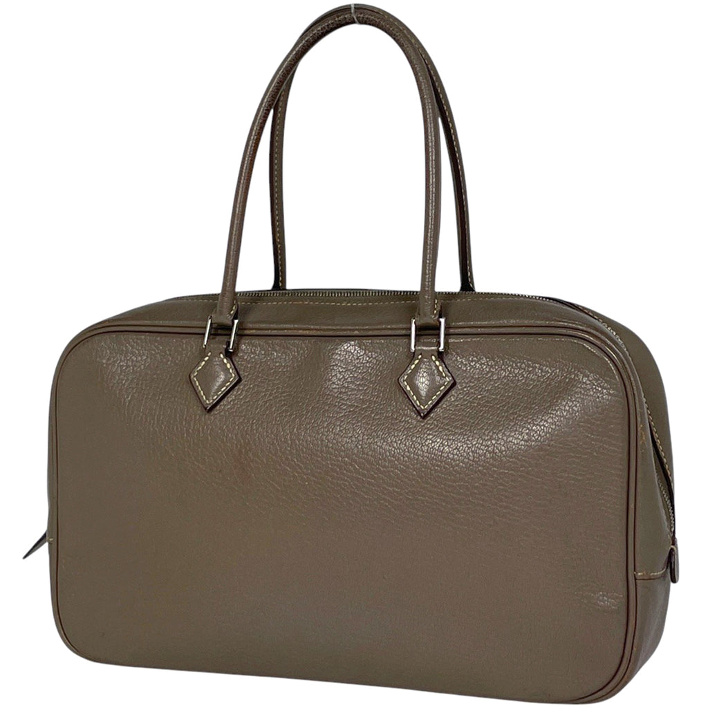 エルメス プリュムエラン 28 手提げ ハンドバッグ シェブルミゾル エトゥープ □J レディース 【中古】brbag