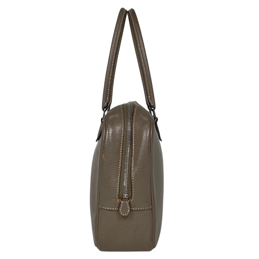 エルメス プリュムエラン 28 手提げ ハンドバッグ シェブルミゾル エトゥープ □J レディース 【中古】brbag