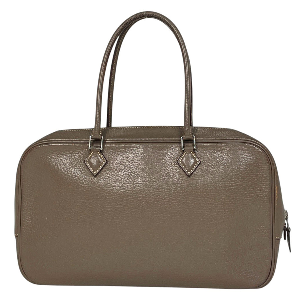 エルメス プリュムエラン 28 手提げ ハンドバッグ シェブルミゾル エトゥープ □J レディース 【中古】brbag