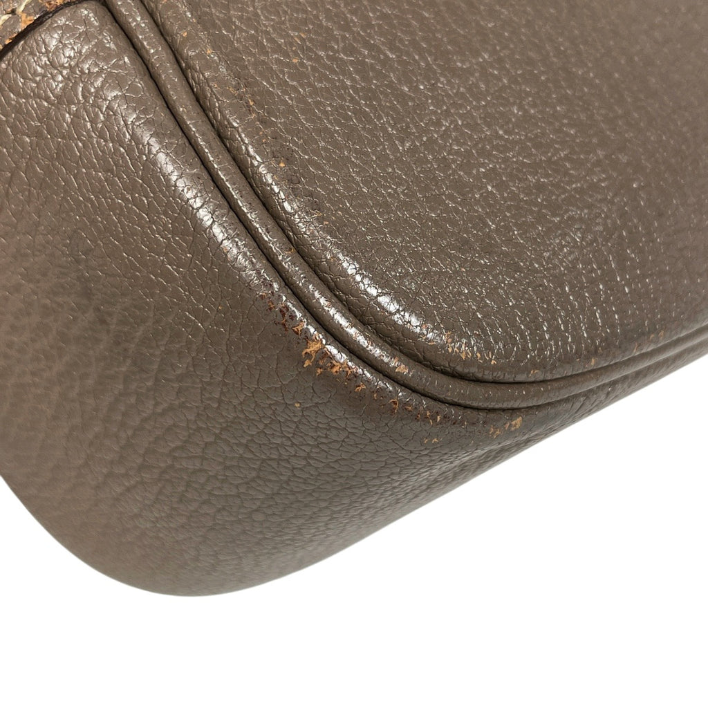 エルメス プリュムエラン 28 手提げ ハンドバッグ シェブルミゾル エトゥープ □J レディース 【中古】brbag