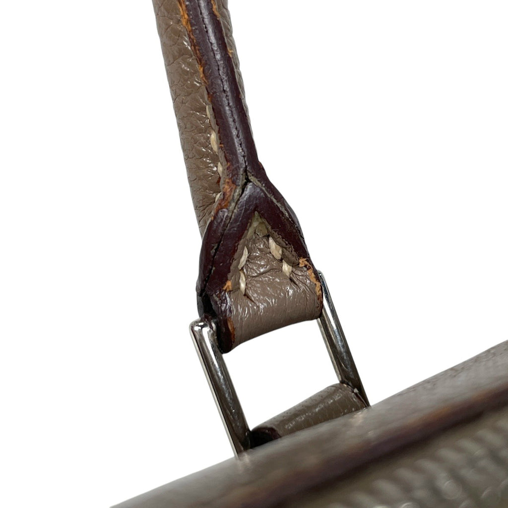 エルメス プリュムエラン 28 手提げ ハンドバッグ シェブルミゾル エトゥープ □J レディース 【中古】brbag