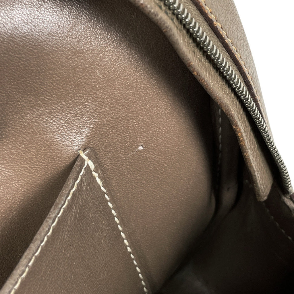 エルメス プリュムエラン 28 手提げ ハンドバッグ シェブルミゾル エトゥープ □J レディース 【中古】brbag