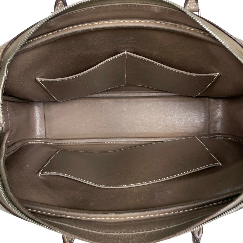 エルメス プリュムエラン 28 手提げ ハンドバッグ シェブルミゾル エトゥープ □J レディース 【中古】brbag